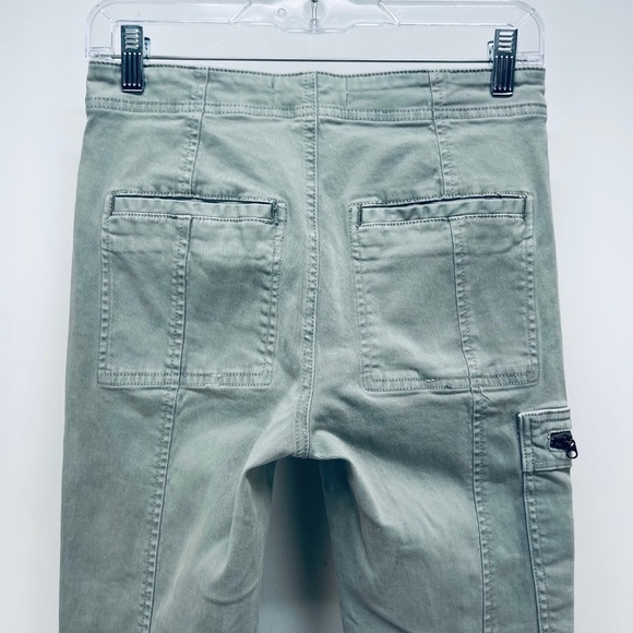 Anthropologie Pants Sz 27 Women’s Moto Utility Trouser Skinny Sage Green - Picture 12 of 13